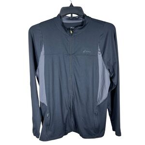 ASICS Men's Black Jacket Sz L Side Pockets Mesh Sides